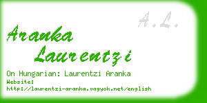 aranka laurentzi business card